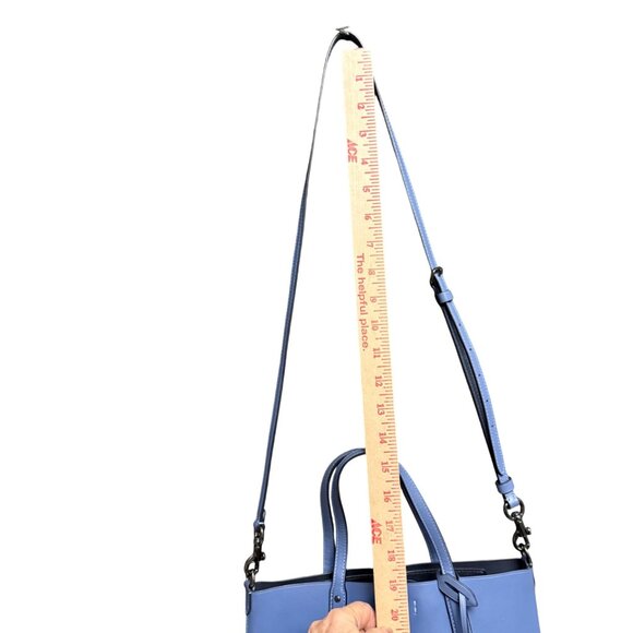 Coach Central Shopper Tote Blue Leather Bag Detachable Strap & Charm 78217 - Picture 3 of 10